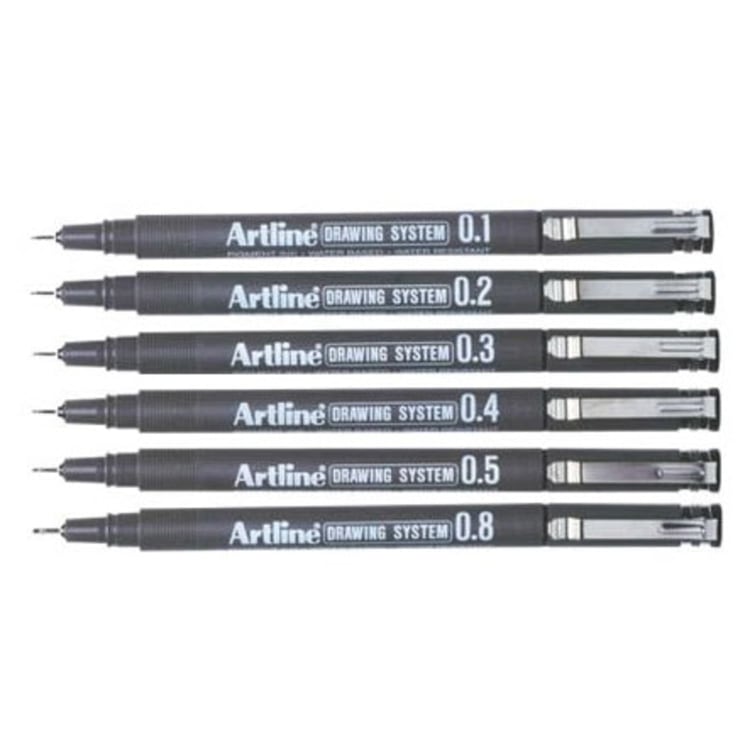 Artline 10 PCs pigment ink water-based water-resistant drawing pen black  color technical drawing pen marking pen sets - AliExpress