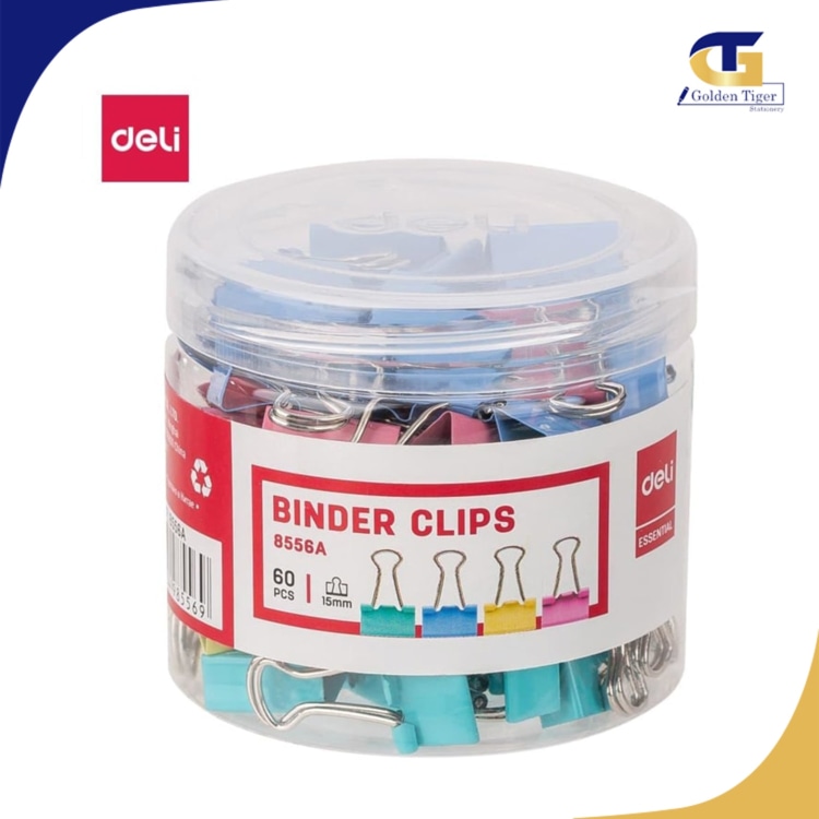 Deli Binder Clip 15mm color 60pcs 8556A