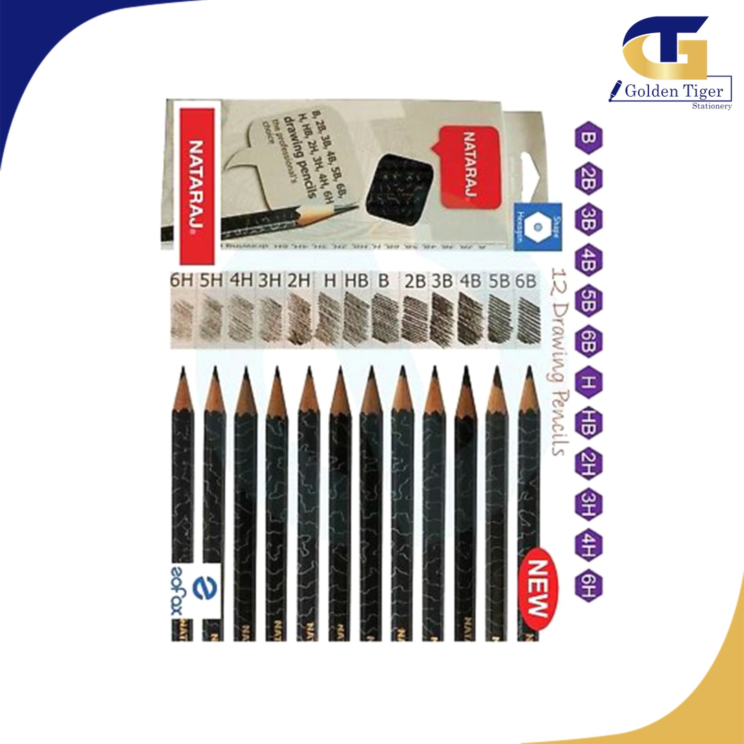 Nataraj Drawing Pencil 12 Set | Golden Tiger Stationery Store