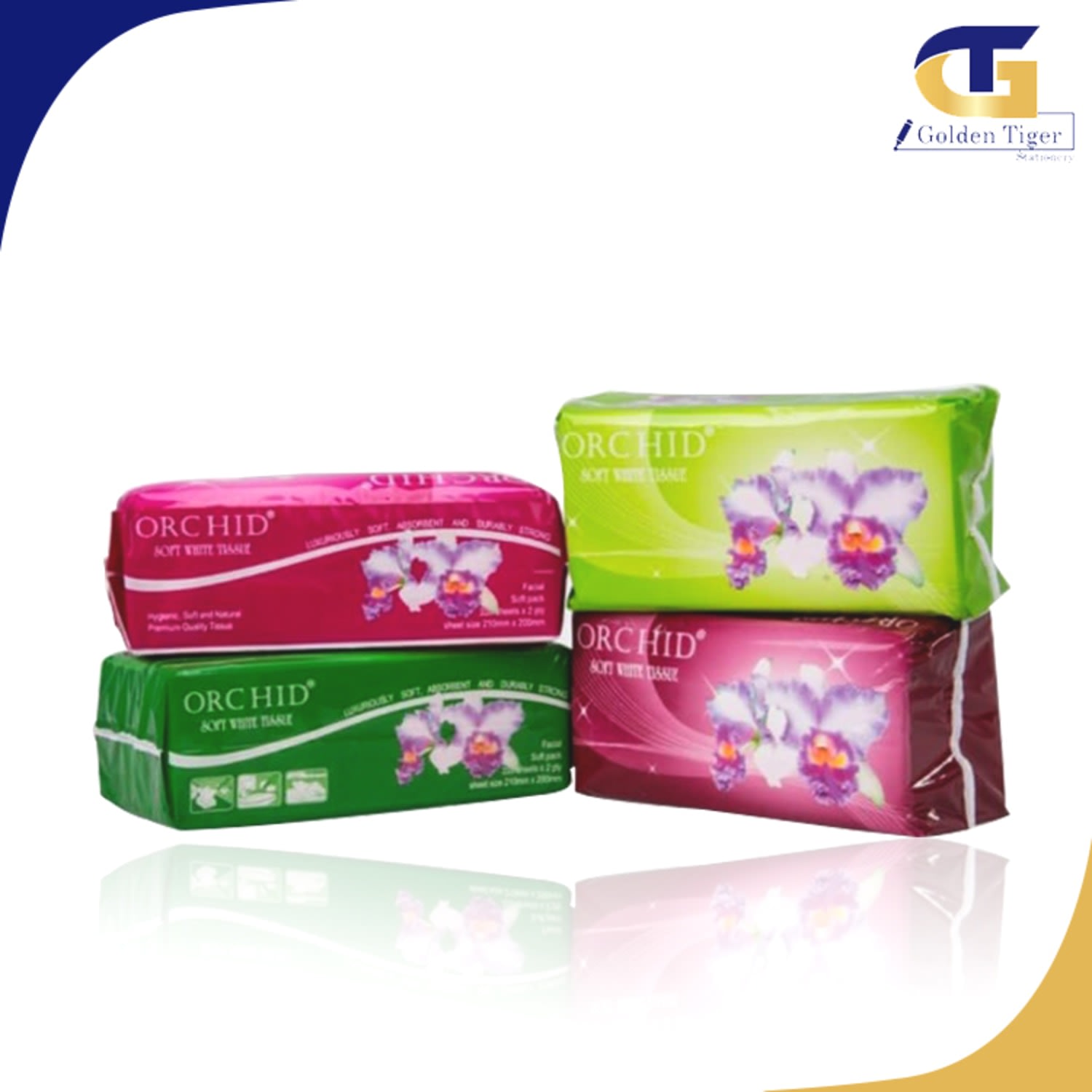 Orchid Tissue Box Refill ( refill ပြန်ဖြည့်ရန် အထုပ် ) Golden Tiger