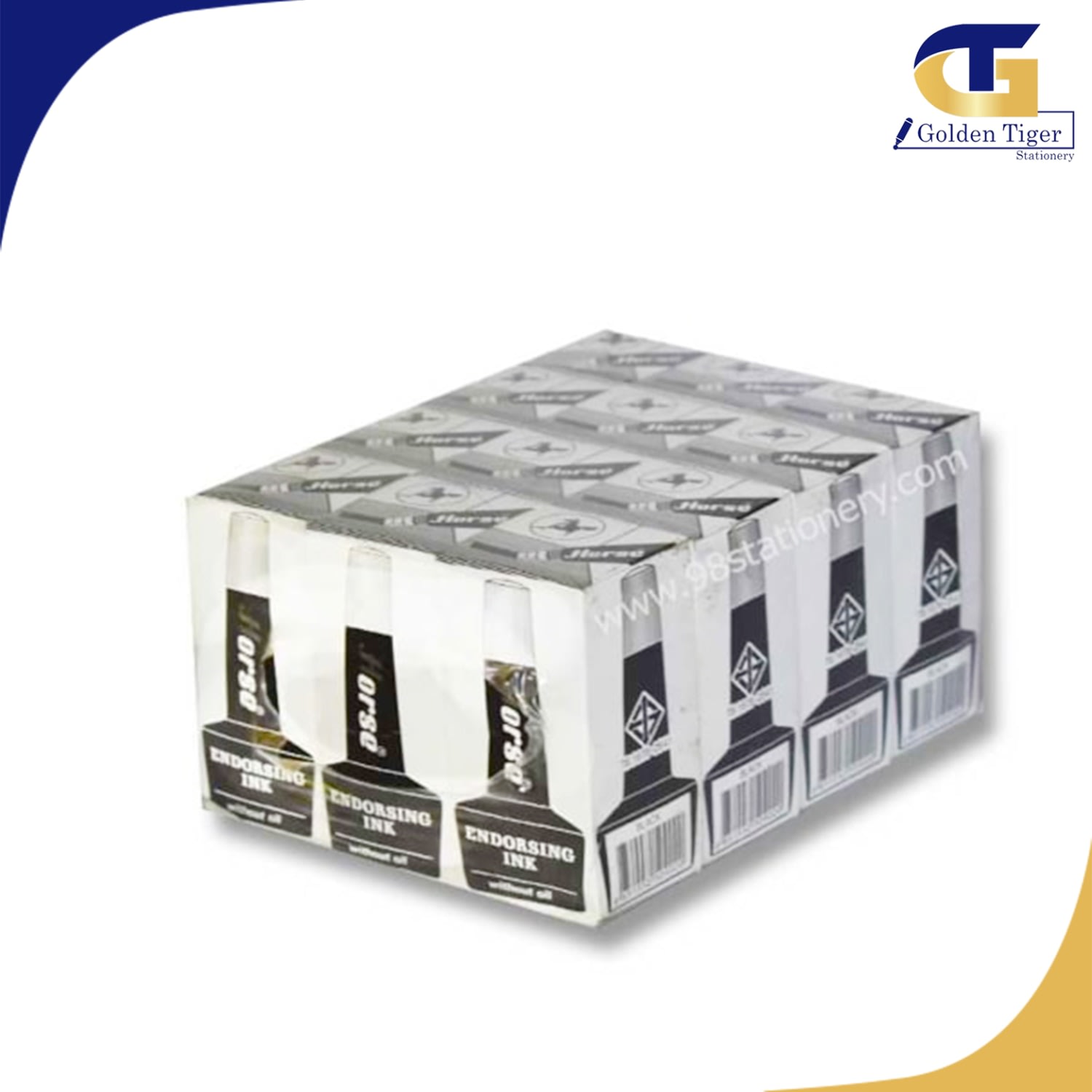 Horse Stamp Pad Ink Black ( Doz ) Golden Tiger Stationery Store