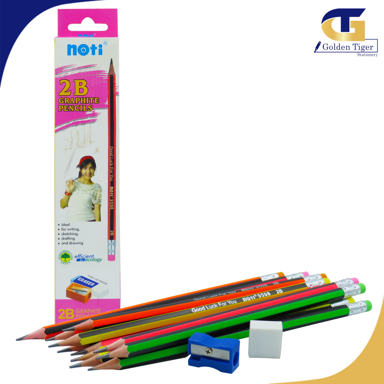 Noti Pencil 2B (9598) (DOZ) Golden Tiger Stationery Store