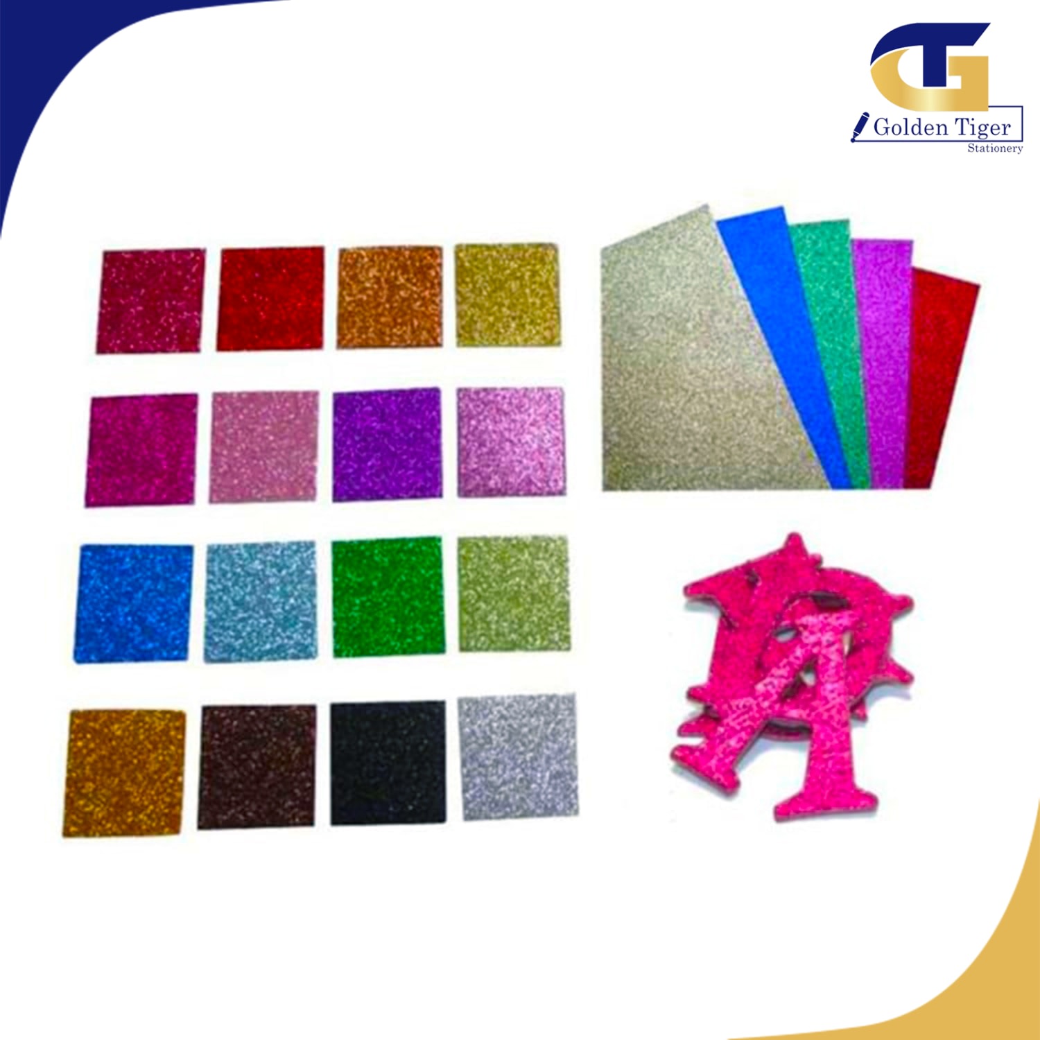 Glitter Foam Sheet A4 ABC(စာလုံးဖောက်ပါ) Golden Tiger Stationery Store