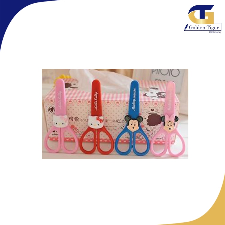 Plastic Scissor small with Cap for Safety Mickey Design NO 1600