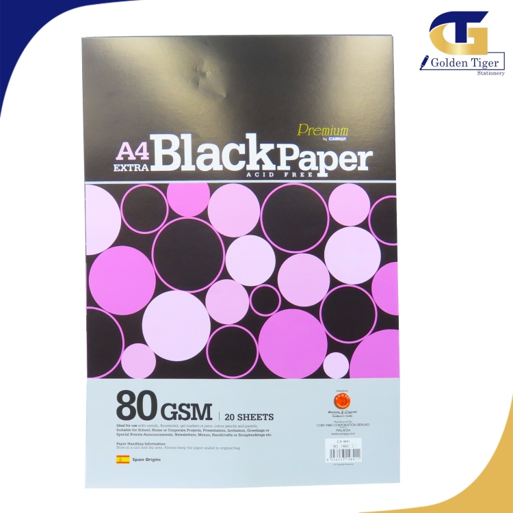 Campap Color Paper Black A4 (80g-20sheets) CA4841