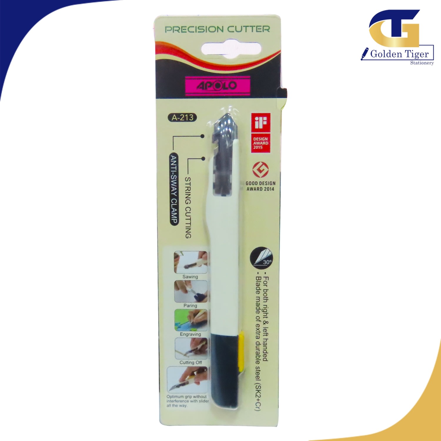 Artist Knife Apolo Precision Cutter A213 Golden Tiger Stationery Store