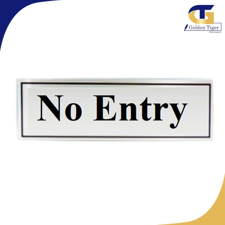 neat Sign Sticker metal NO ENTRY 7x2inch