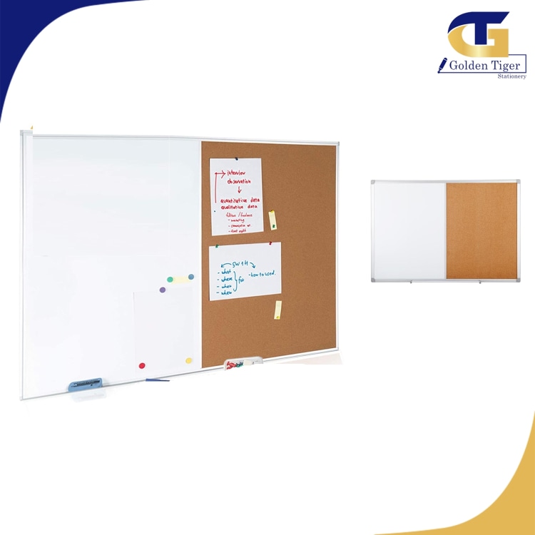 Magnetic White Board and Cork Board 1.5 x 2ft