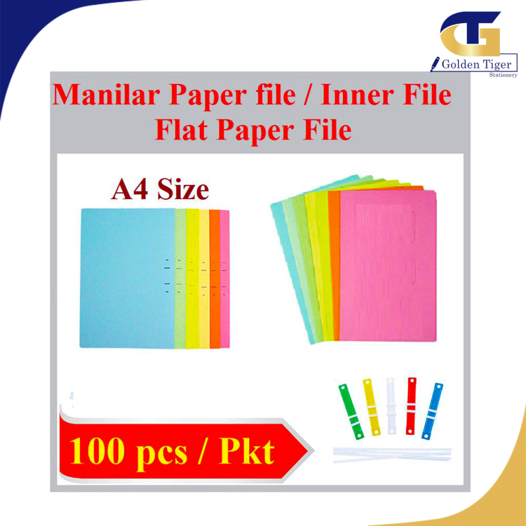 Manilar Paper File Inner File (A4) + Fastener Clip (100pcs/Pkt)
