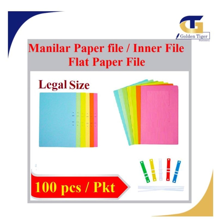 Manilar Paper File Inner File (Legal) + Fastener Clip (100pcs/Pkt)