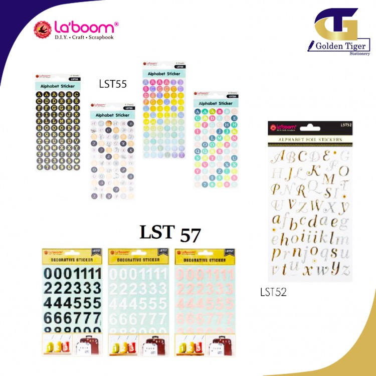 Laboom Plastic Cartoon Sticker Alphabet / Number  (LST55/52/57)