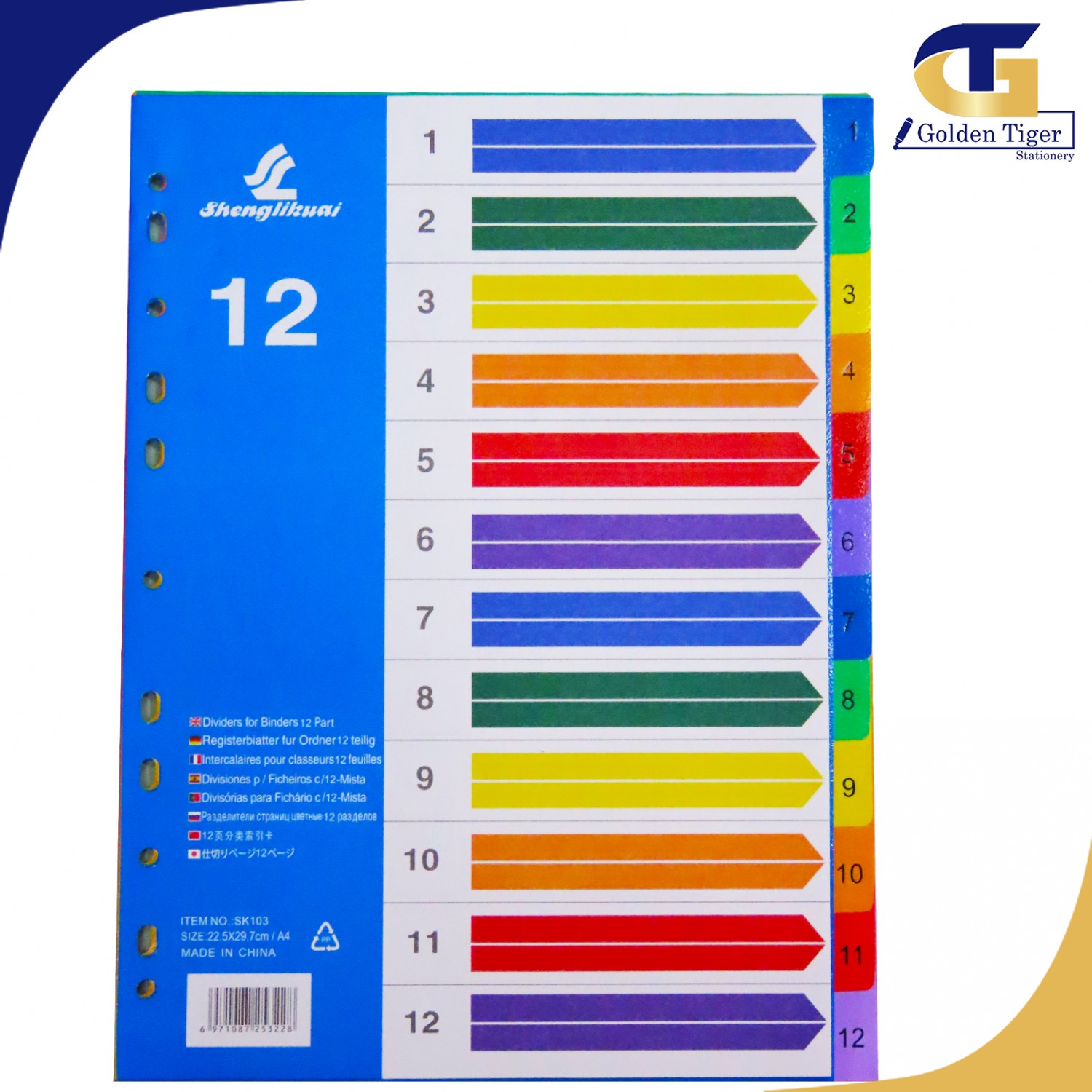 File Divider Plastic 112 Golden Tiger Stationery Store