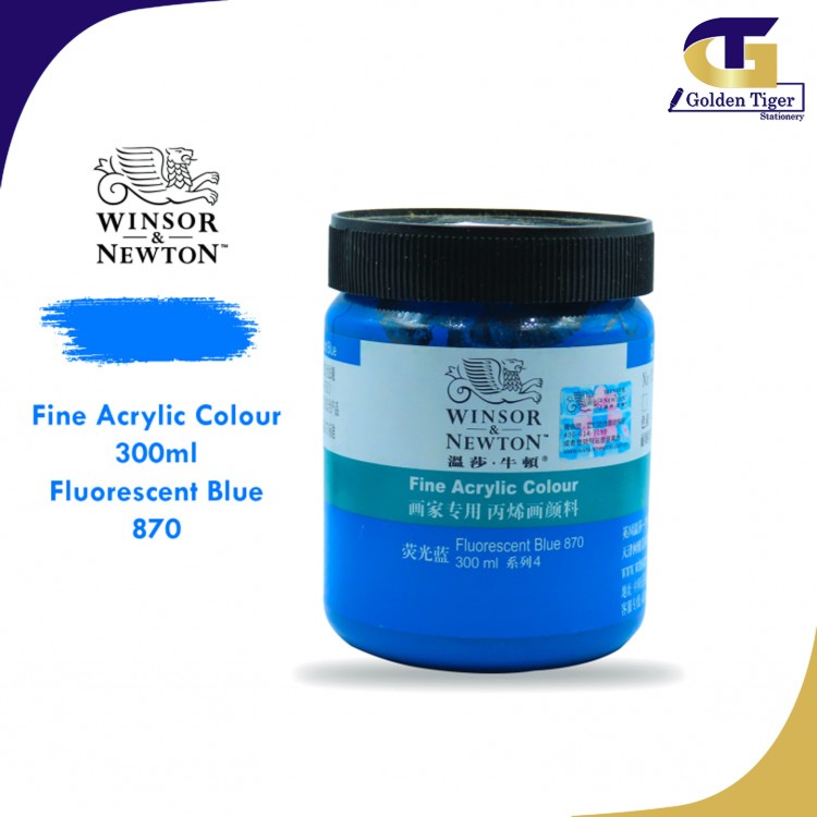 WINSOR NEWTON Acrylic Color 300ML Fluorescent  Blue 870
