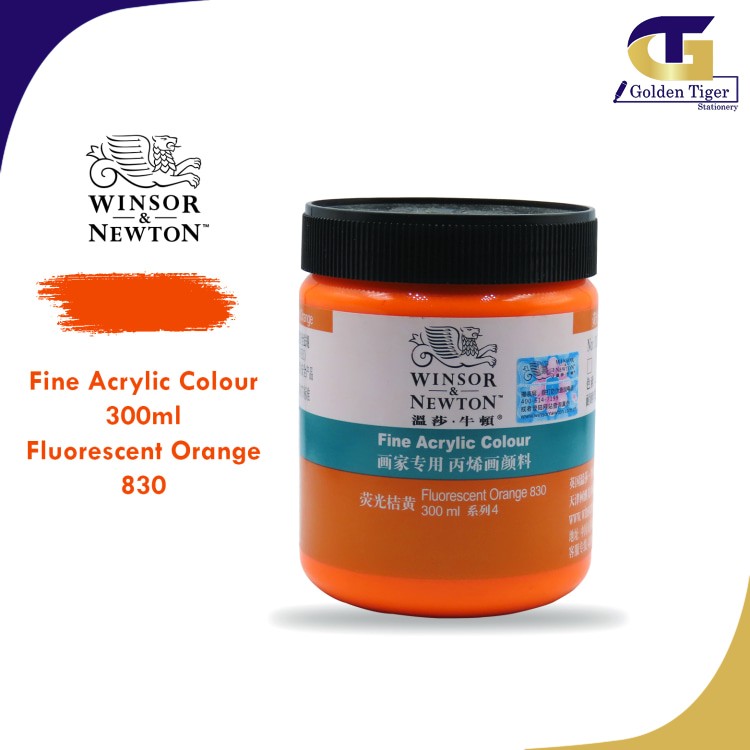 WINSOR NEWTON Acrylic Color 300ML 830 Fluorescent Orange