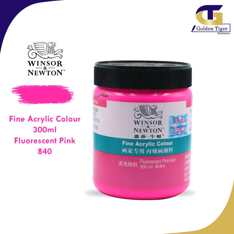 WINSOR NEWTON Acrylic Color 300ML 840 Fluorescent  Pink