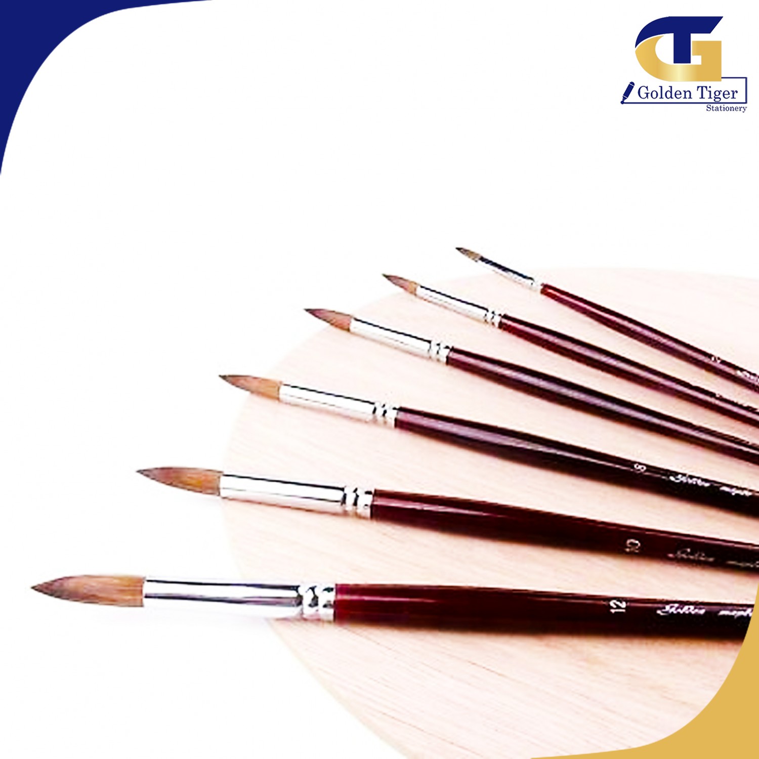Artist Watercolor Brush Round 6(Mpb0092) Golden Tiger Stationery Store