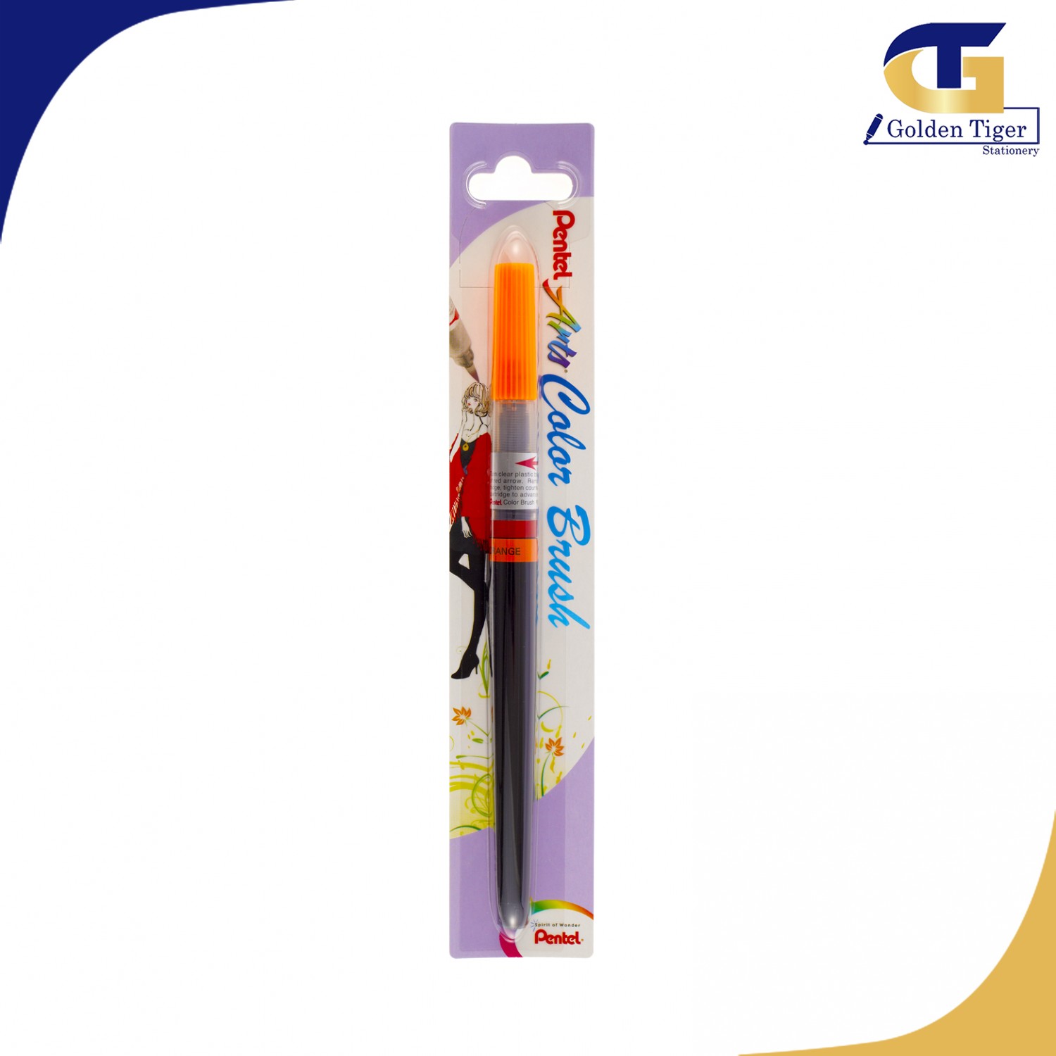 Pentel Brush Refill (107X)Orange Golden Tiger Stationery Store