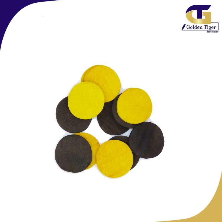 Wood  Circle Design Black and Yellow 019 1"