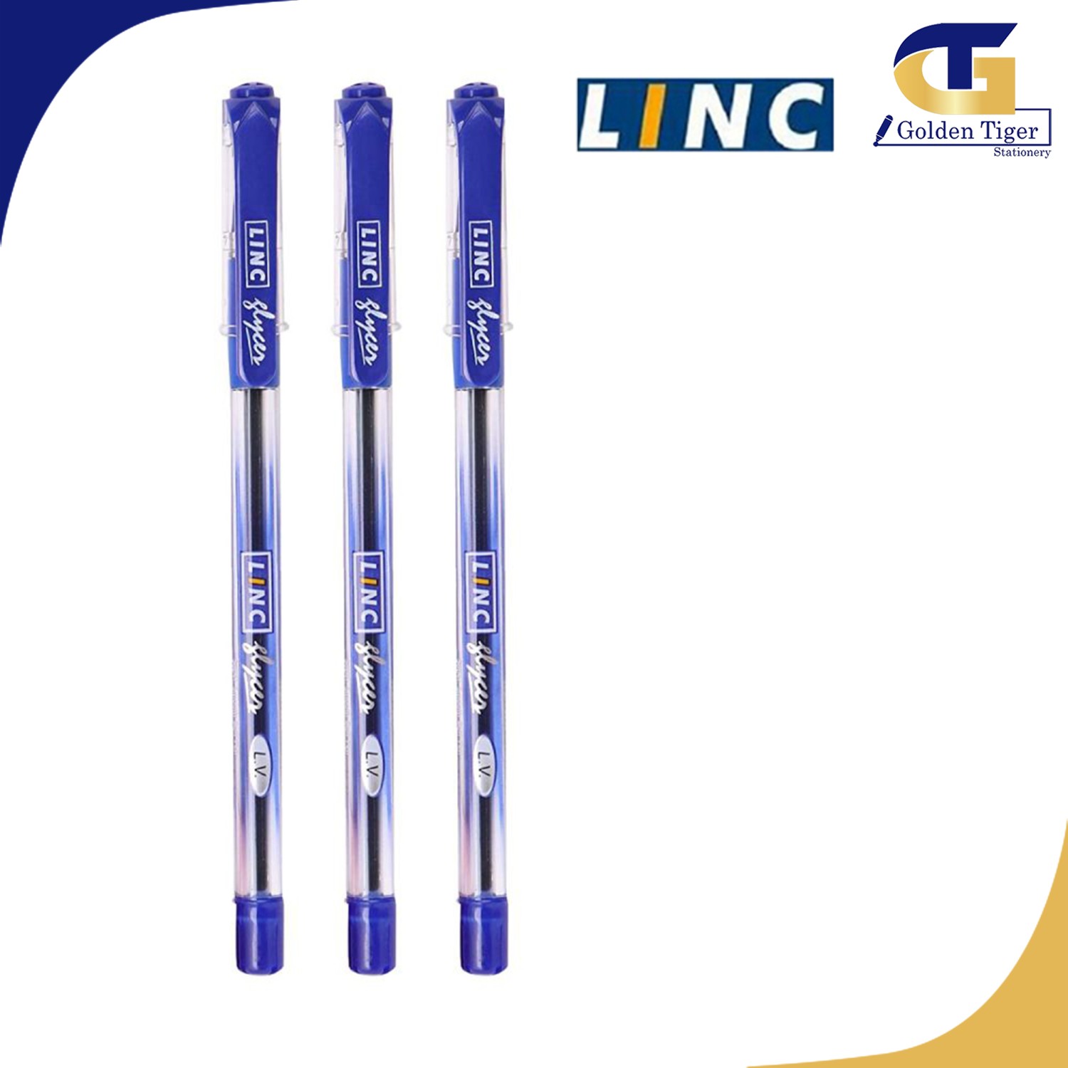 Linc Glycer Ballpen 3pcs Blue  Golden Tiger Stationery Store