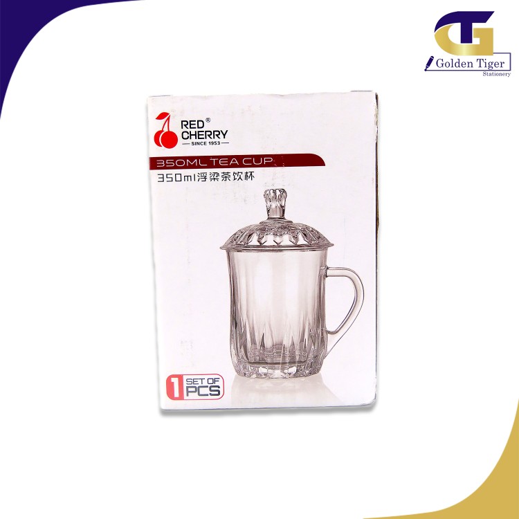 Tea-204 Glass Cup with Lid 350ml