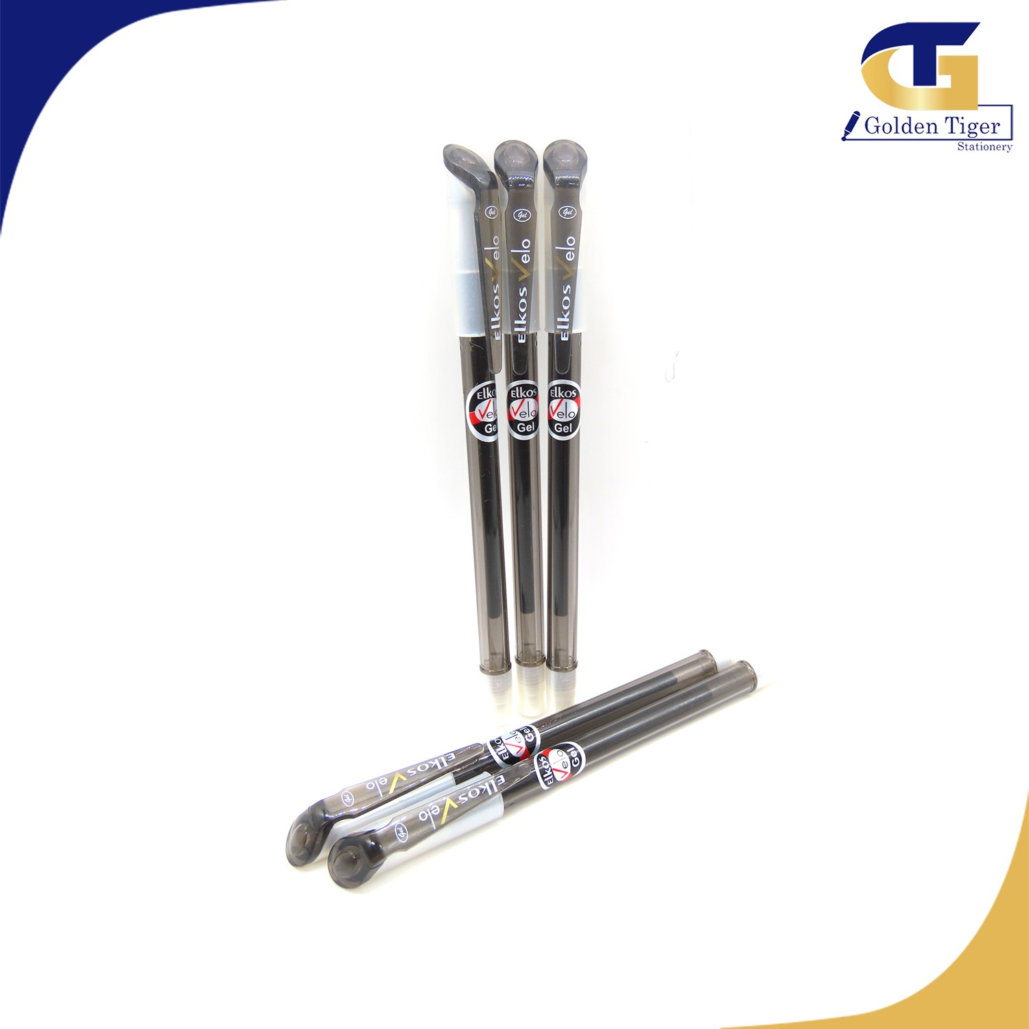 elkos-velo-gel-pen-5pcs-pkt-blue-red-black-golden-tiger-stationery
