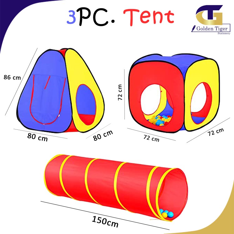 Kid Tent (tunnel and Tent) 3pcs