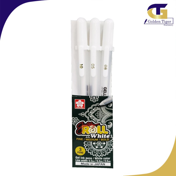 Sakura Gelly Roll pen white 3 pens (XPGB-3WT)