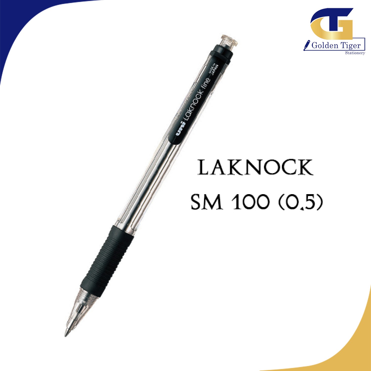 Bolígrafo Uni Laknock Sn-100 azul de 0,7 mm