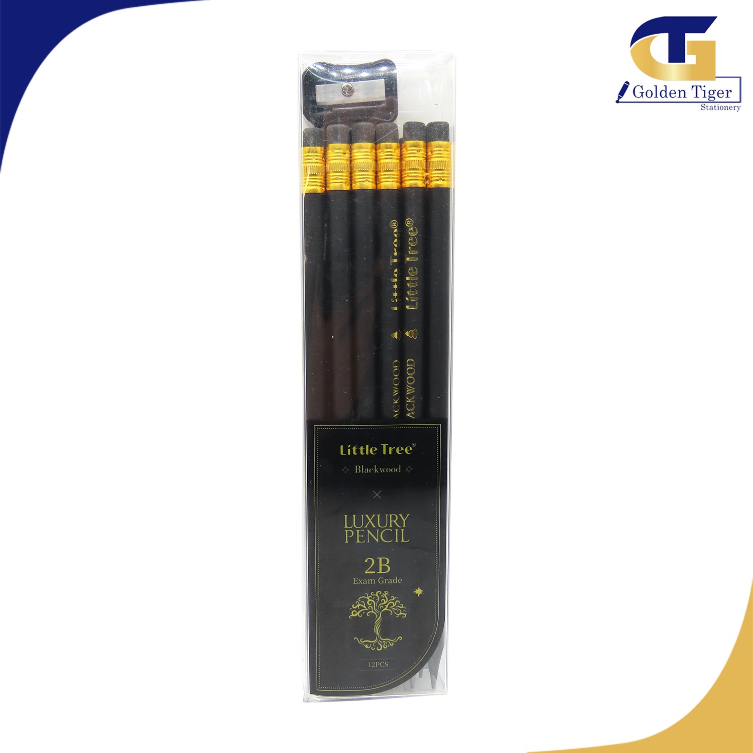 Little Tree Luxury Pencil 2B black wood 12pcs/pkt | Golden Tiger ...